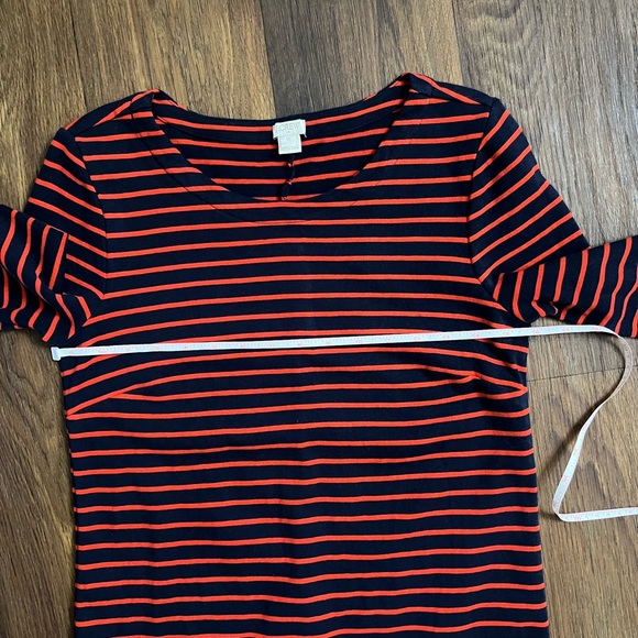 J. Crew Navy and Red Striped Long Sleeve Dress - Picture 3 of 8
